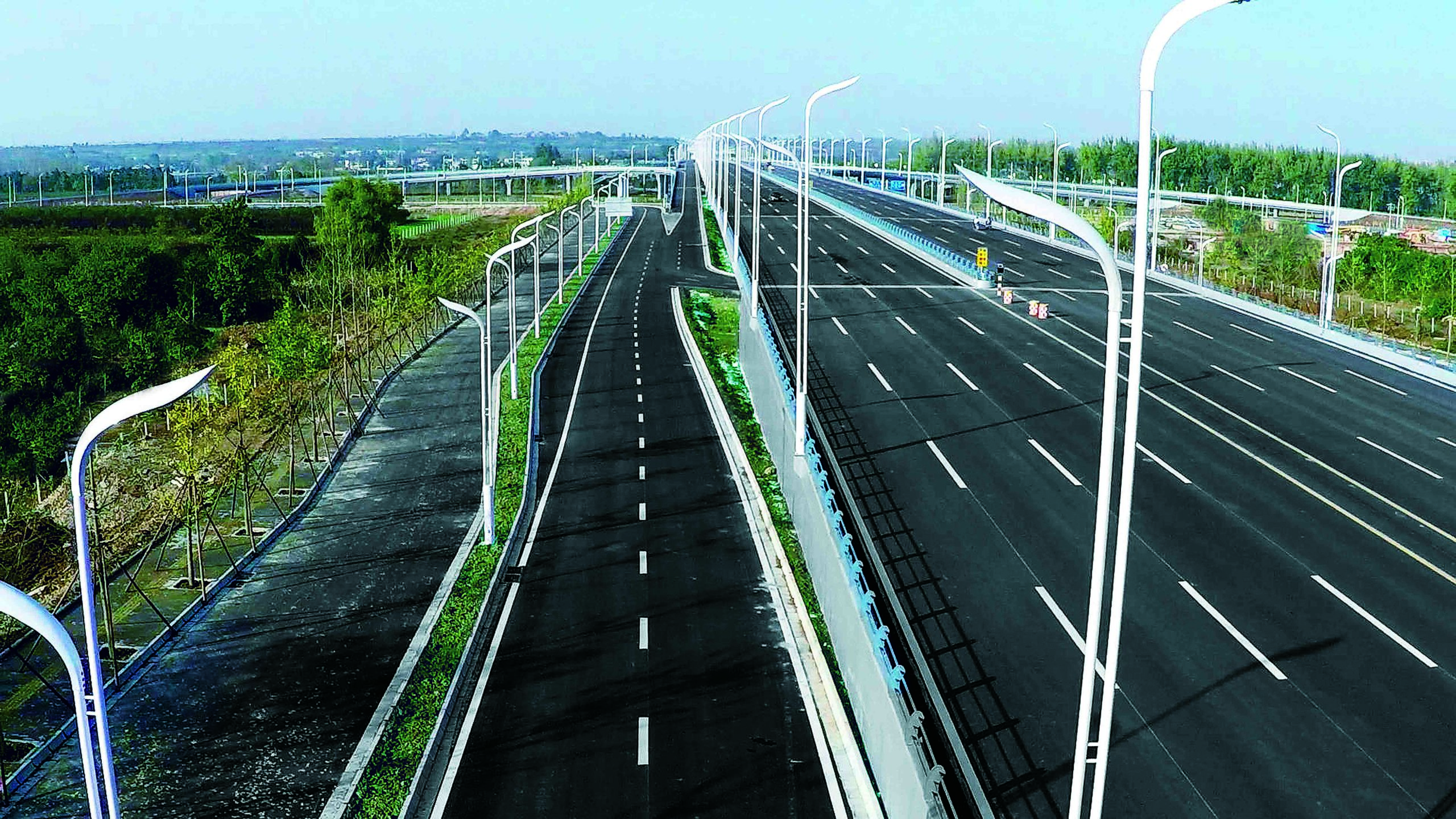 Customized Swan double arms street lighting project